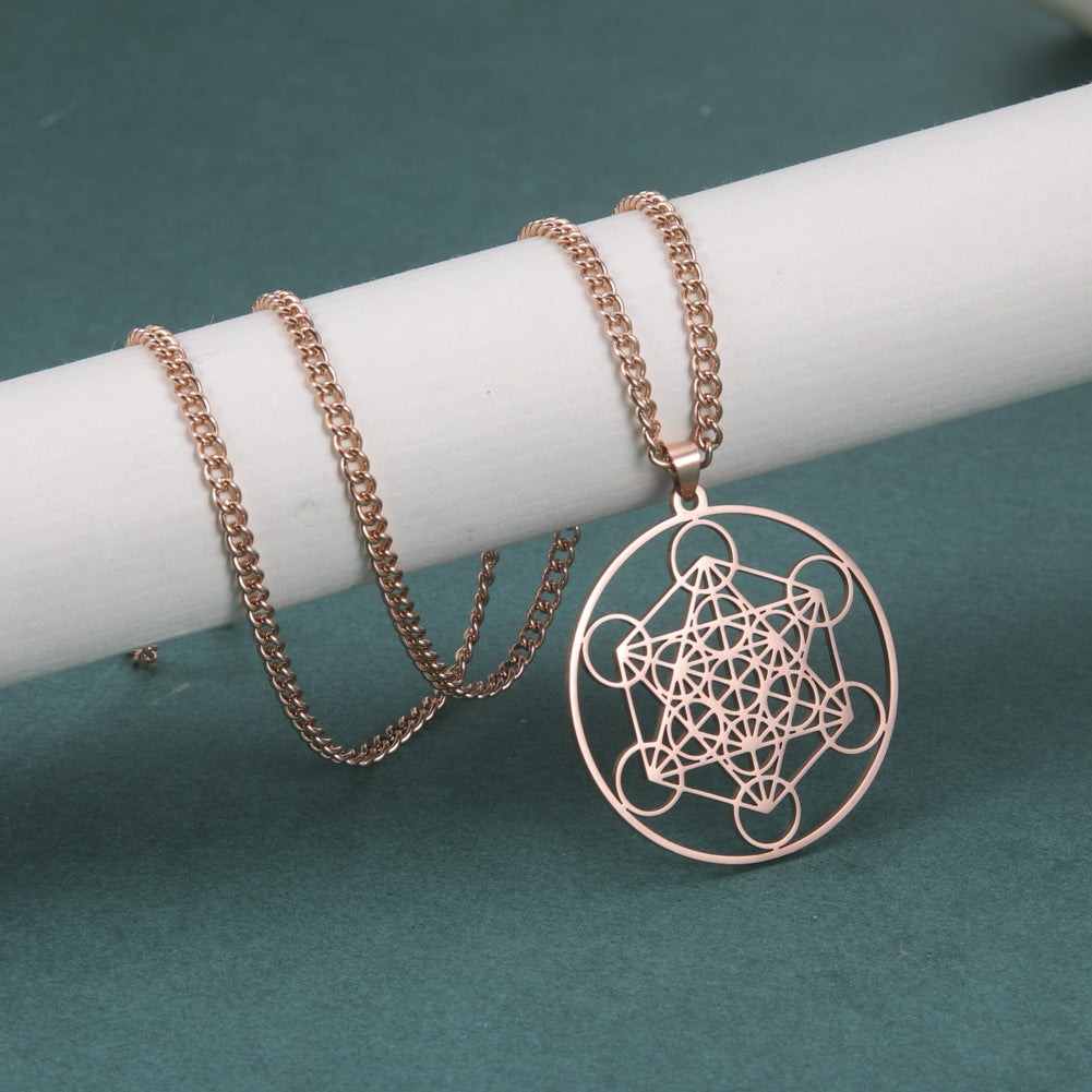 Wholesale Angel Seal Metatron Kabbalah Garden Stainless Steel Necklace